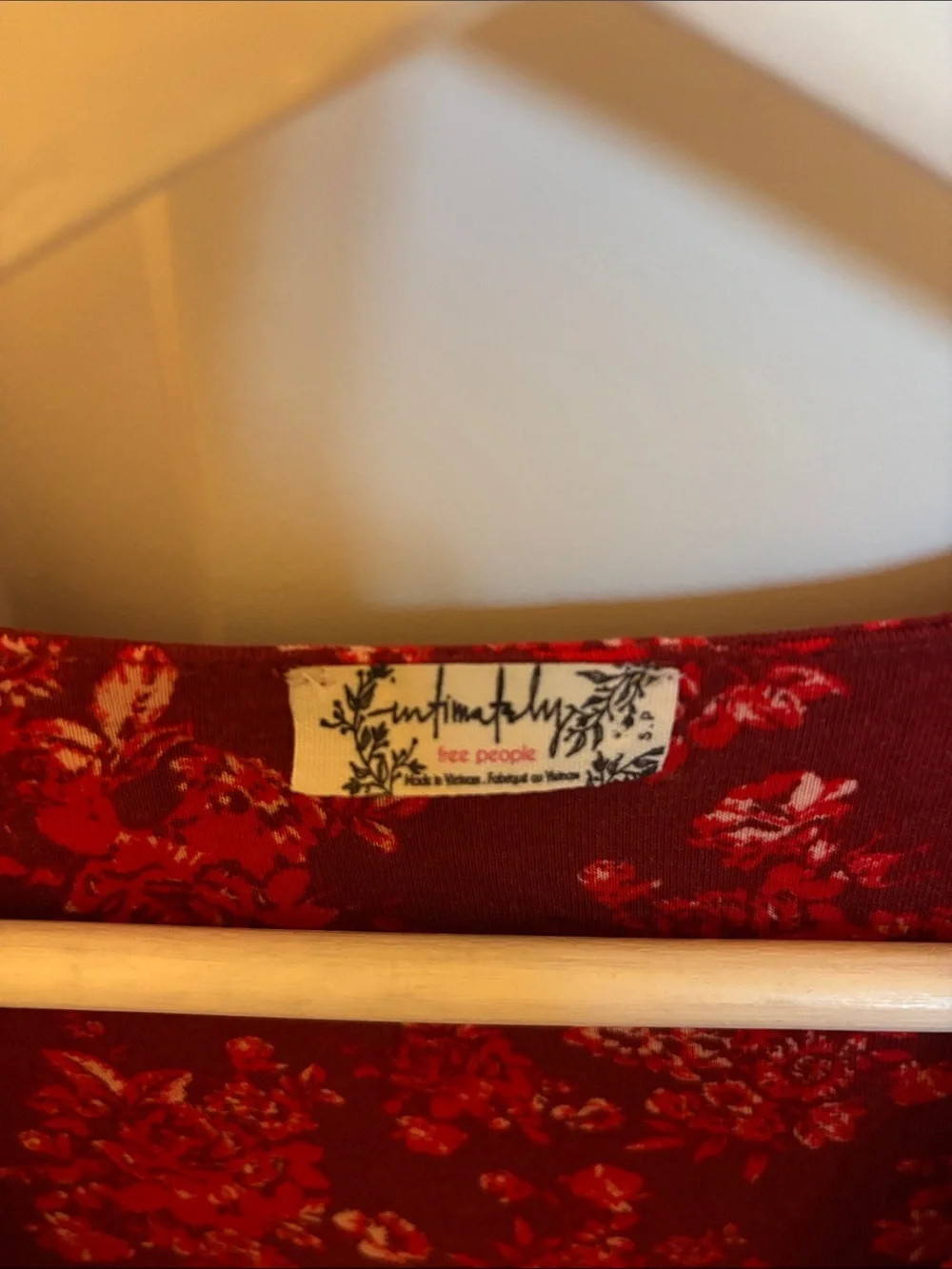 Free People Red Floral Tie-Front Wrap Blouse